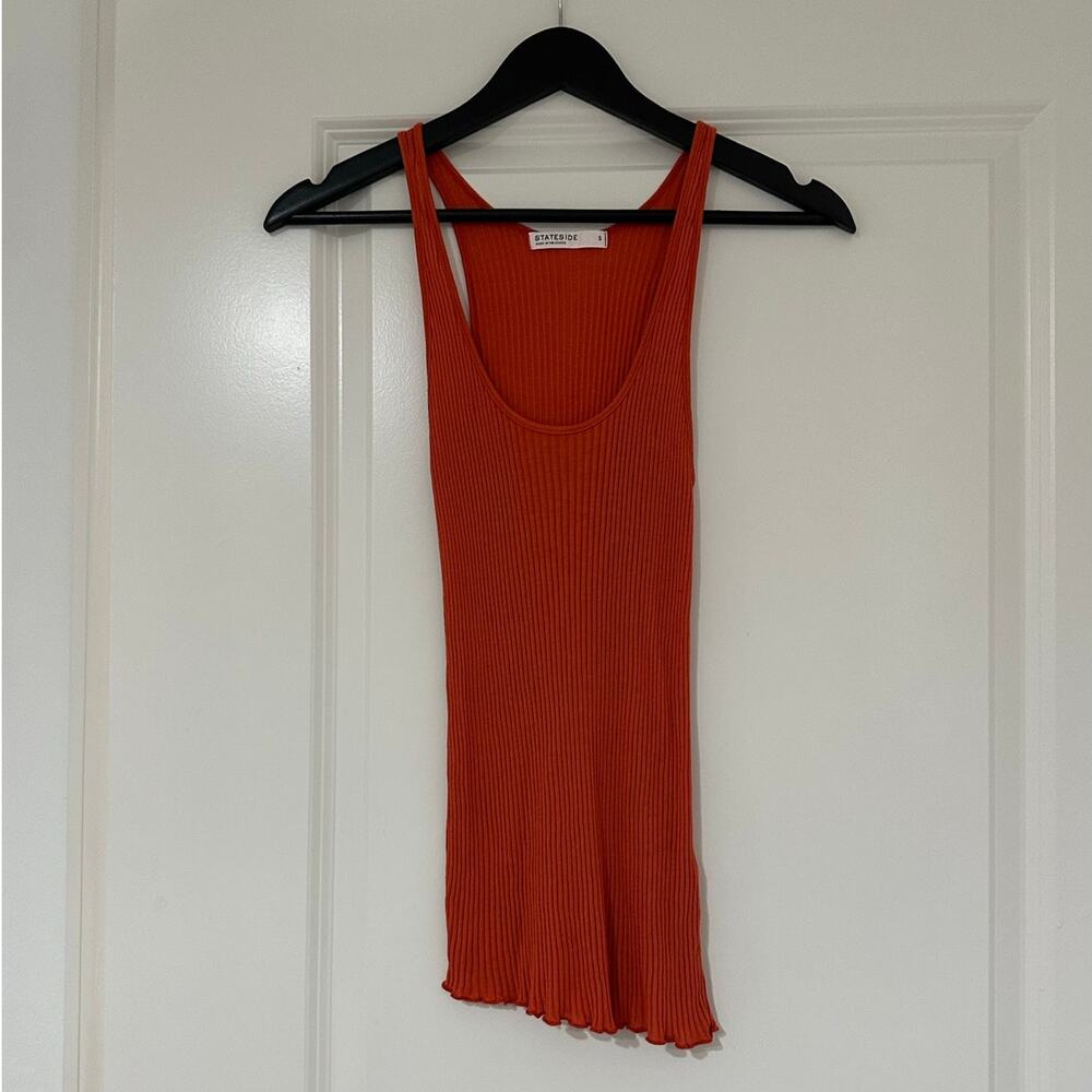 Stateside Orange Ribbed Tank Top